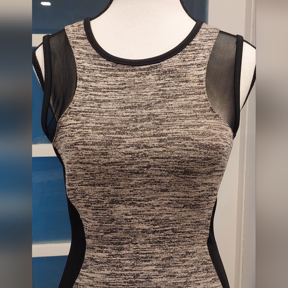 Free People Black and Gray Knit Mini Dress - Picture 2 of 6